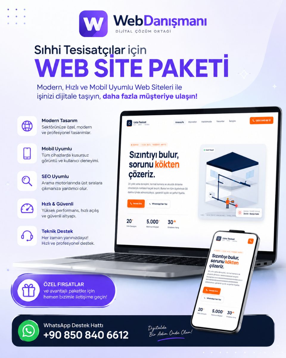 Plumber Sıhhi Tesisatçı Web Yazılımı