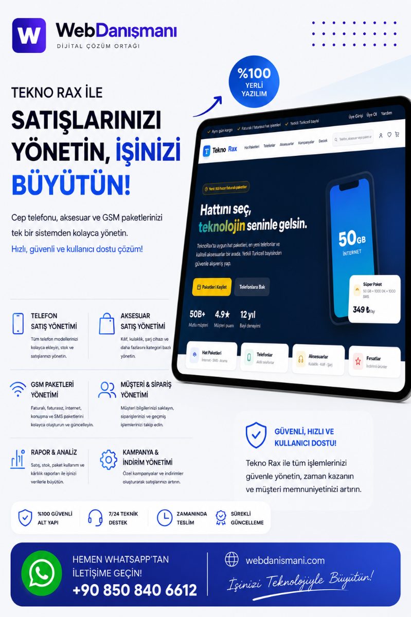 Cep Telefonu, Aksesuar Satış, Gsm Paketleri Satış Yazılımı