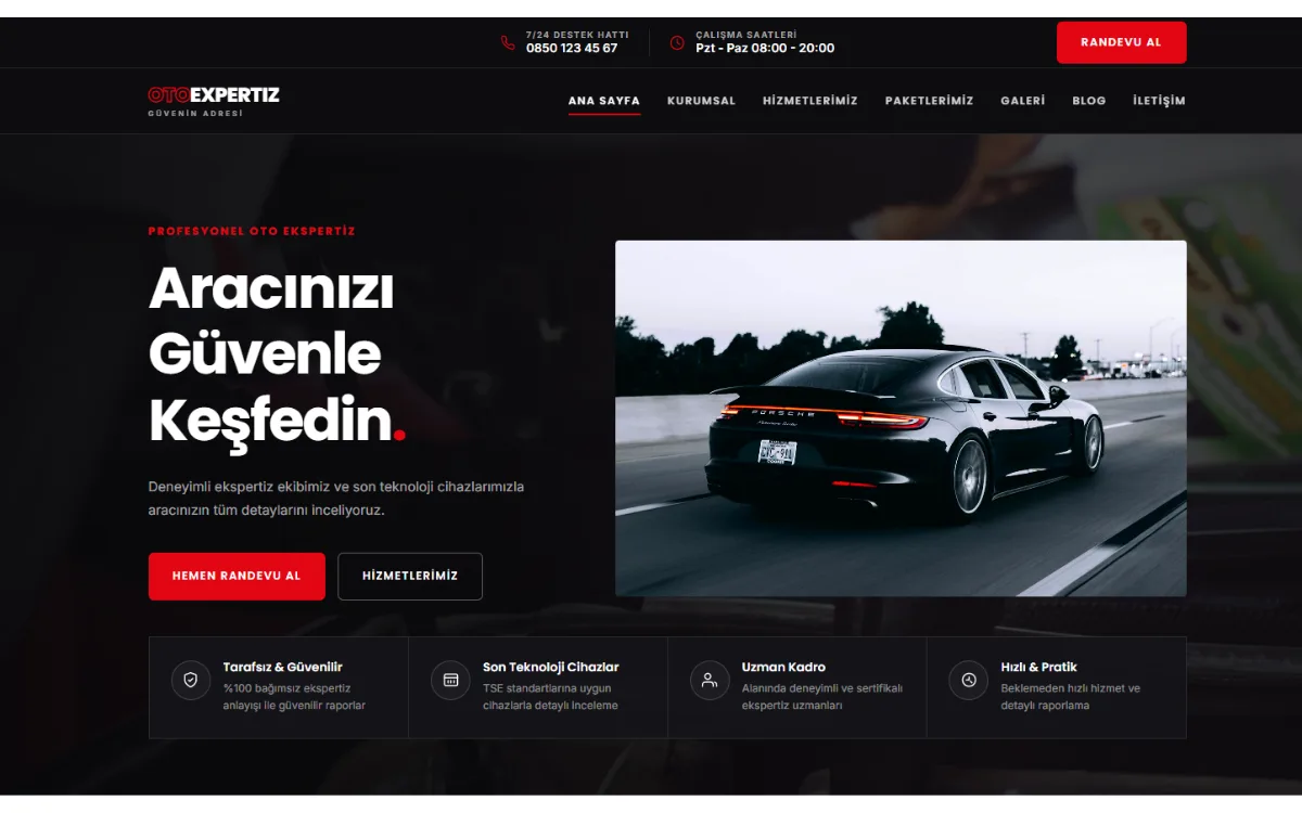 Oto Ekspertiz Firma Web Site Yazılımı