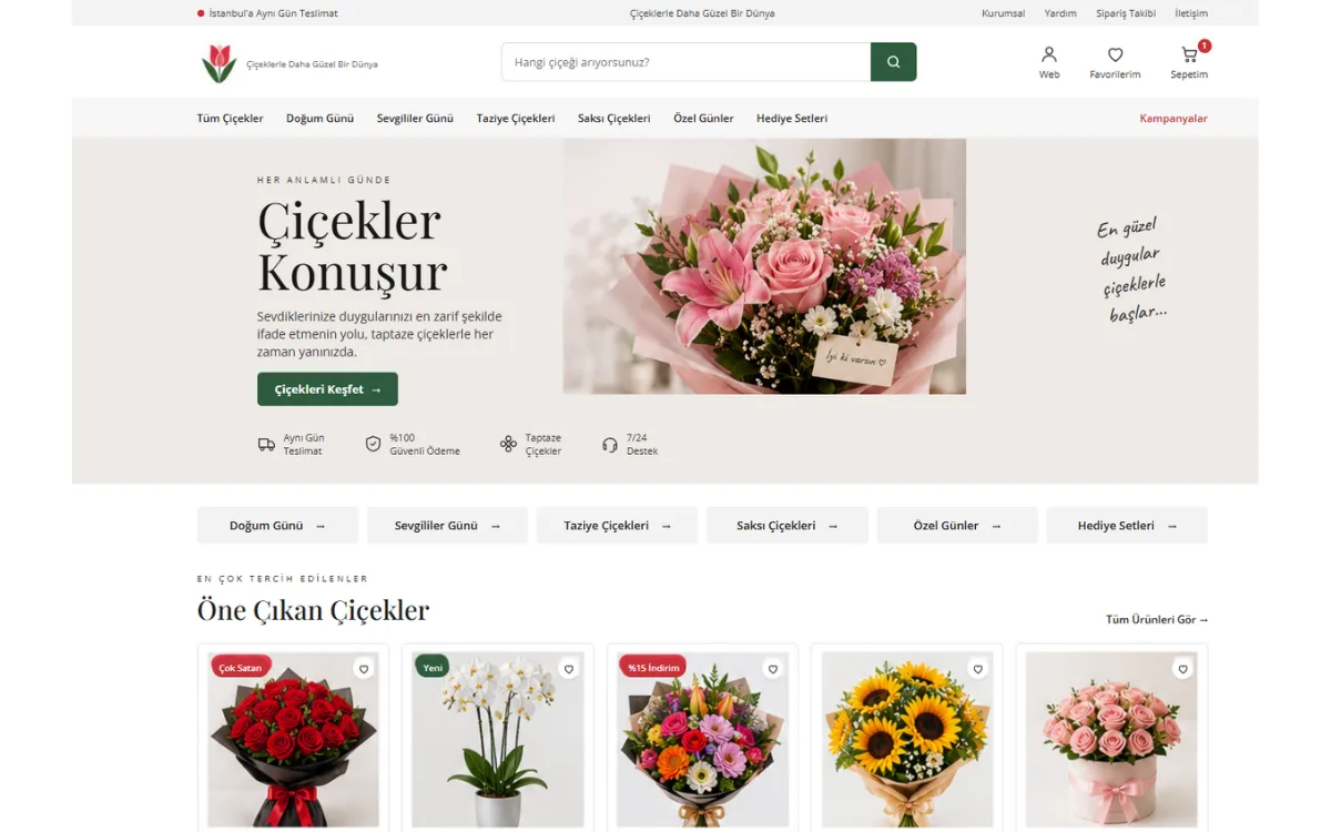 Çiçekci Web Site Yazılımı
