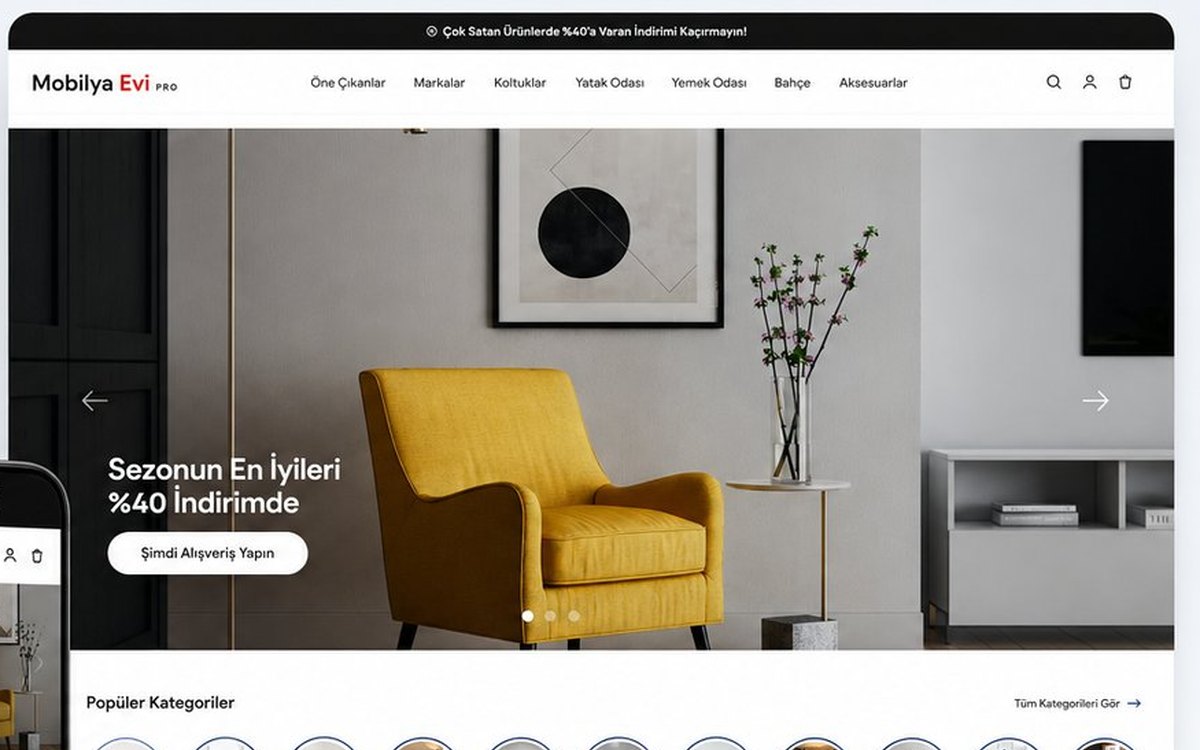 Mobilya Evi Pro teması ekran görüntüsü